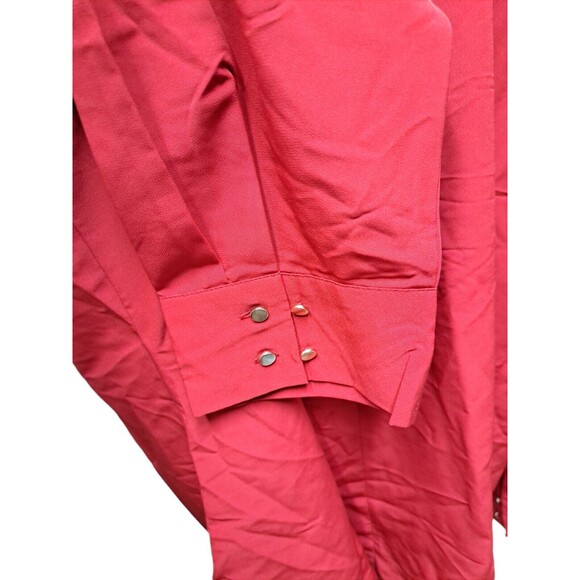 AFFINITY APPAREL Dressy Top Women’s 5XL Red Pleated Blouse Zip Back Gold Buttons - Picture 5 of 8